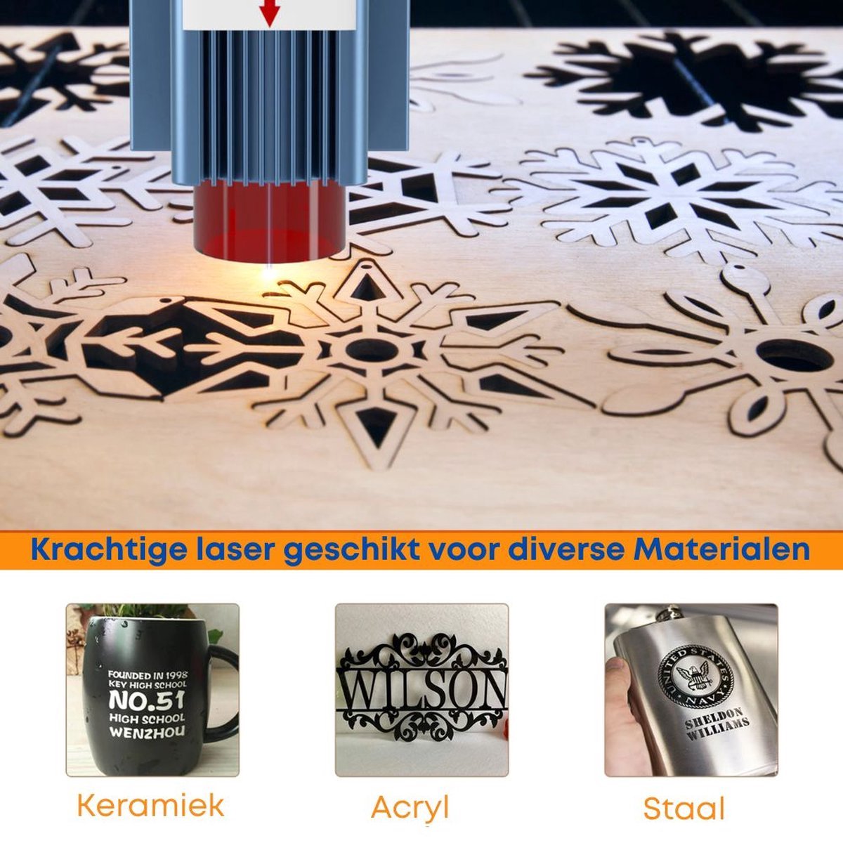 SCULPFUN S9 lasergraveermachine 90w, graveergereedschapsset