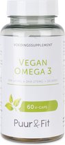 Puur & Fit Vegan Omega 3 + D3 | 60vcaps - DHA275mg - EPA145mg - D3 200IU