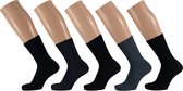 Chaussettes enfant basiques en coton - Lot de 5 - Blauw -Taille 23/26 - Chaussettes enfants garçons - Chaussettes enfants filles - Chaussettes enfants sans couture - Apollo