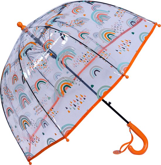 Juleeze Parapluie pour enfants Ø 65x65 cm Transparent Plastique Arc-en-ciel