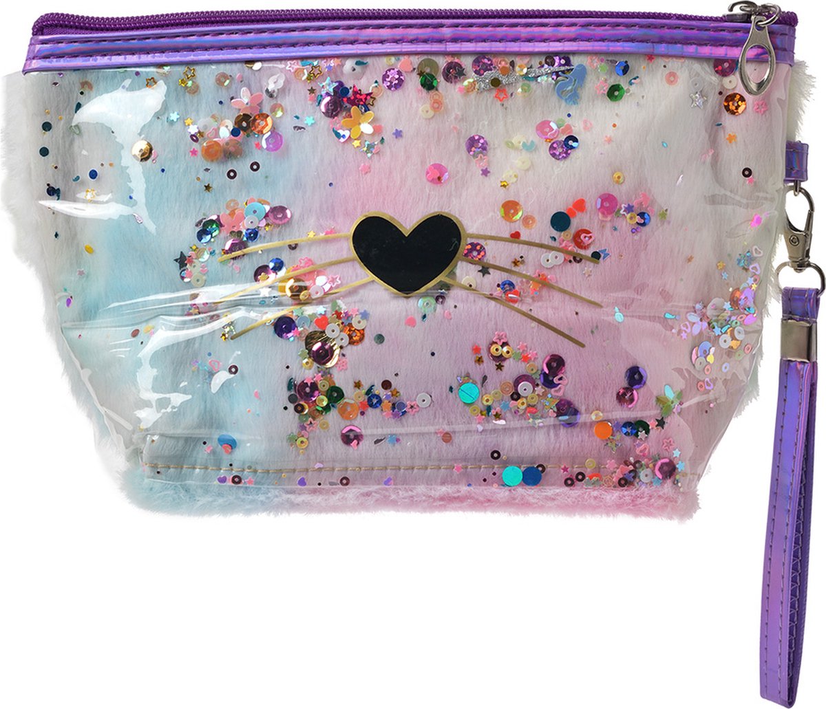 Juleeze Toilettas Dames Hart 23x13 cm Paars Polyurethaan