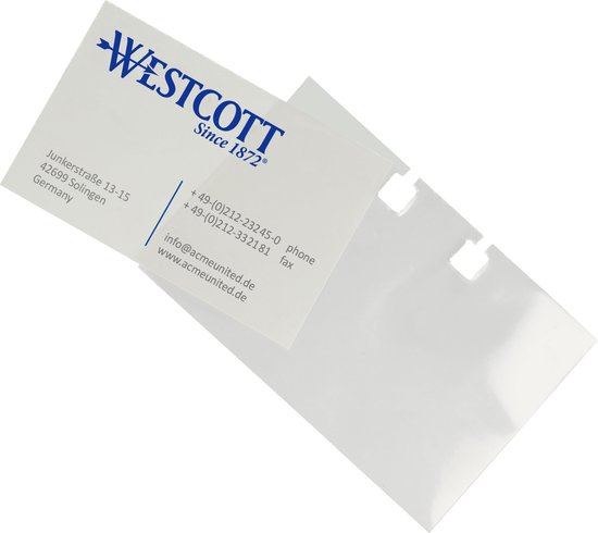 Westcott visitekaart hoezen - geschikt voor kaartenmolen - 50 stuks - AC-E744546 - Westcott