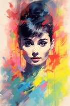 Audrey Hepburn Poster | Kleur poster | Film poster | Woondecoratie | 61x91cm | YR | Geschikt om in te lijsten