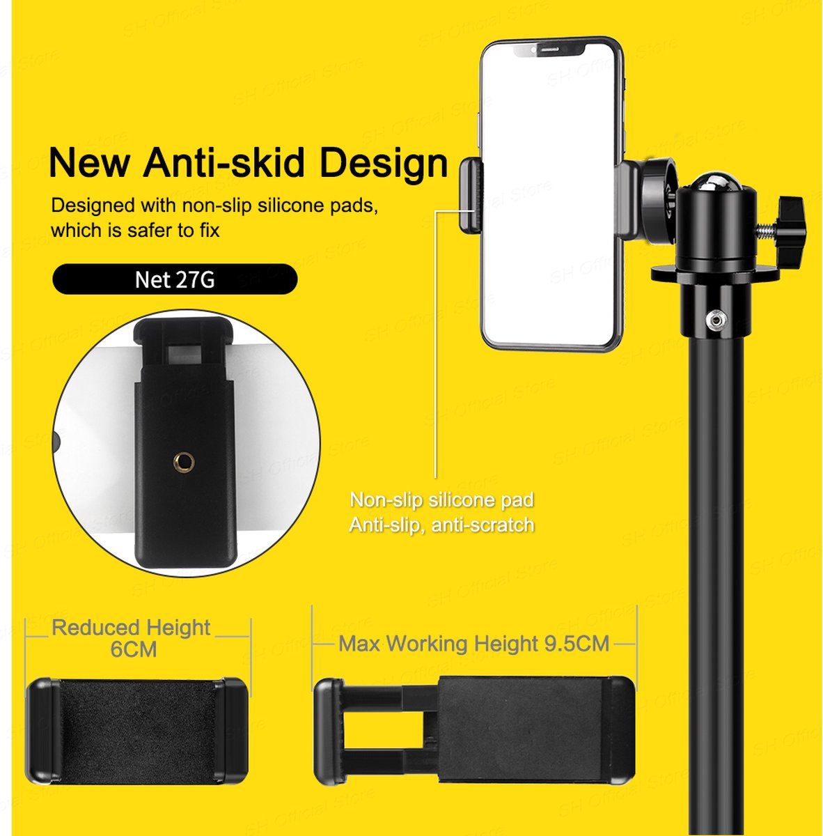 InLine® Magnetisch statief voor mobiele telefoon & selfie stick