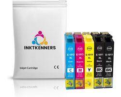 Inktkenners Inktcartridges Geschikt voor Epson 18XL - Multipack van 5 cartridges Geschikt voor Epson Expression Home XP202, XP205, XP30, XP302, XP305, XP402,…