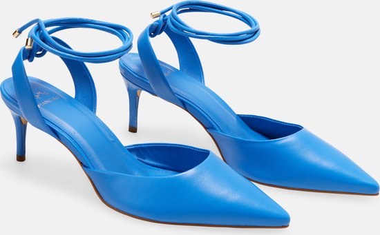 Mangará Jaborandi Dames sandalen Geitenleer - 6.5cm Hak - Blauw- Maat 39
