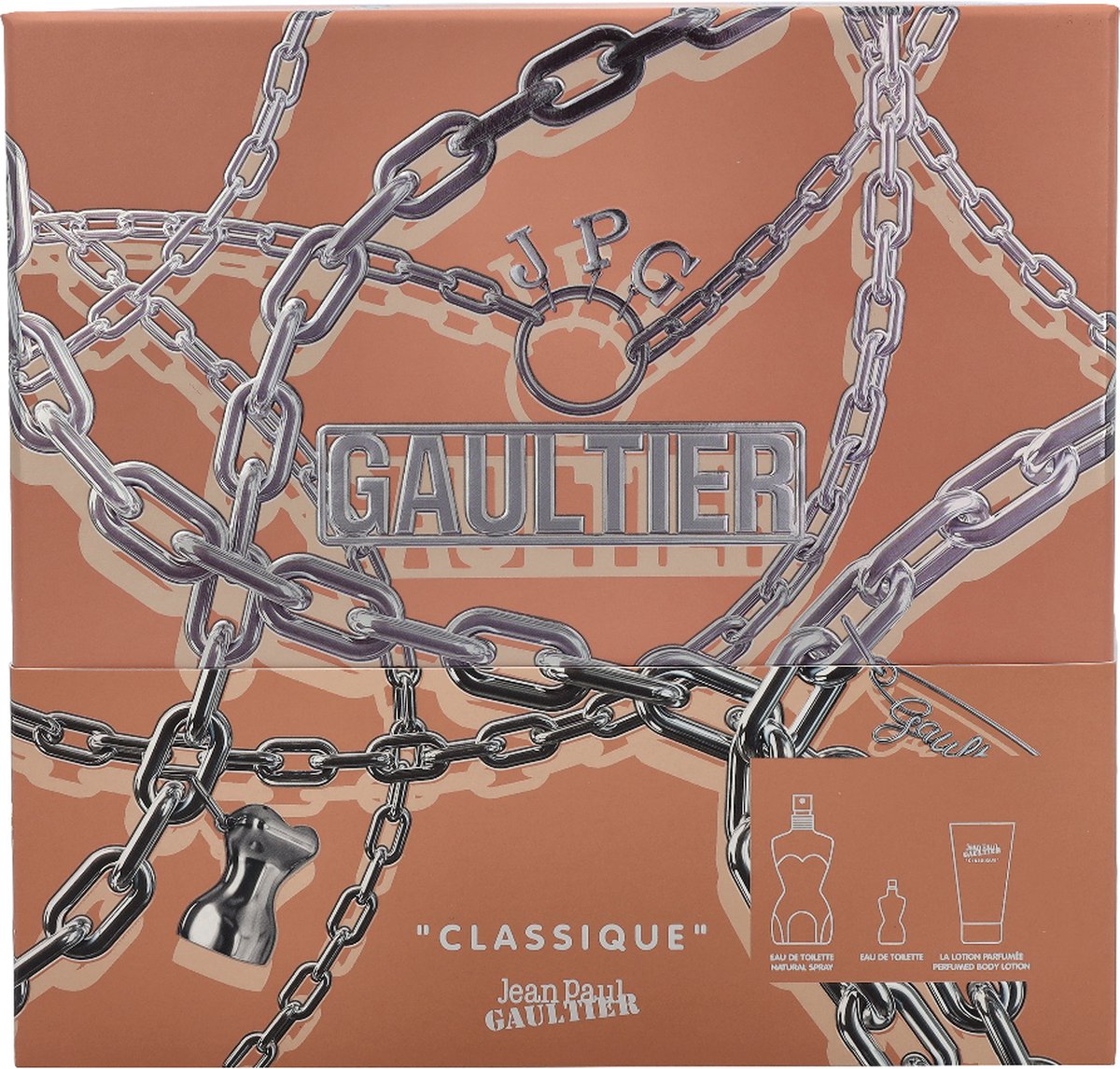 Goedkoopste Jean Paul Gaultier Classique Set Eau De Toilette 100 ml EDT 6 ml Body lotion 75 ml