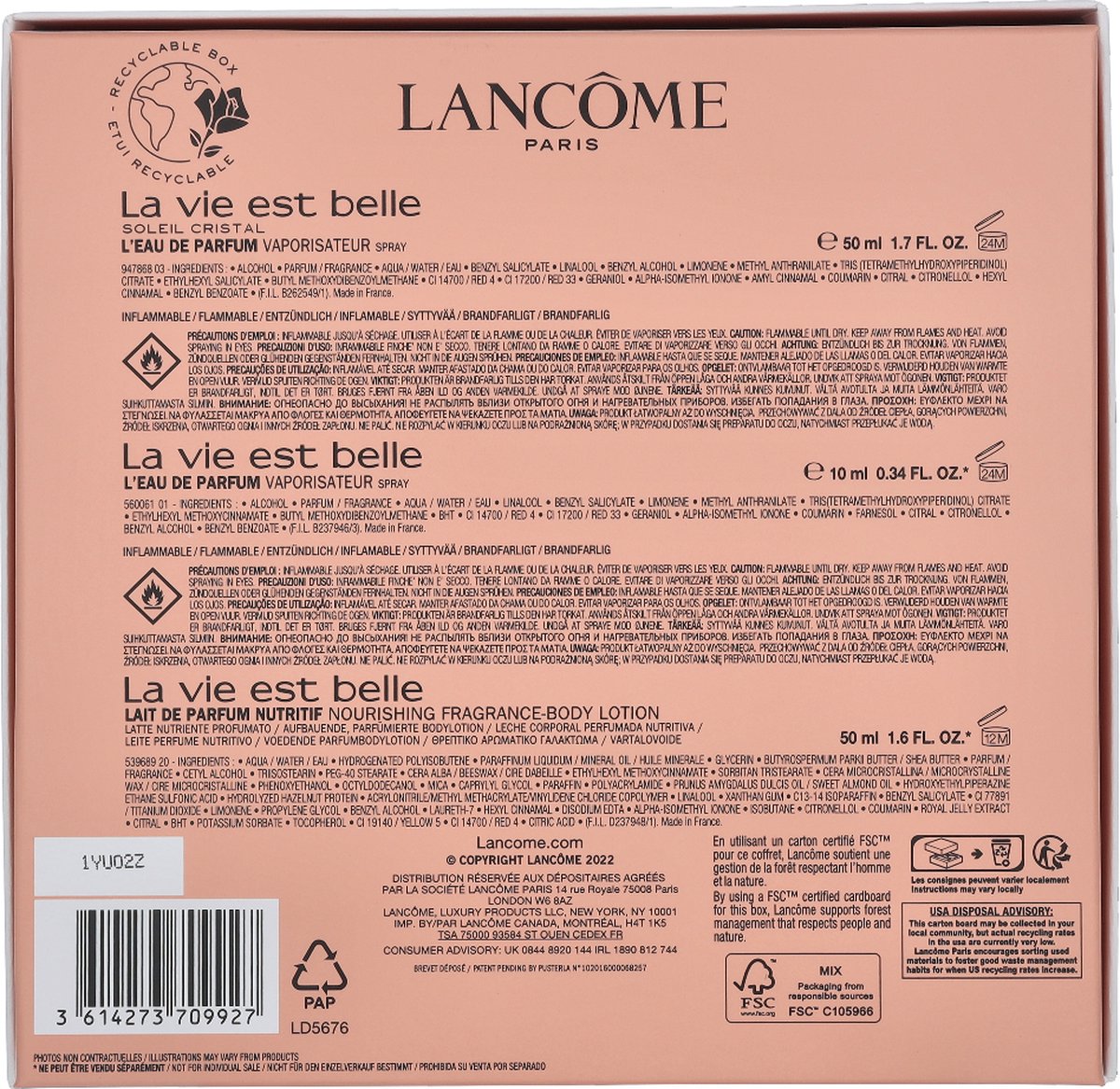 Lancôme La Vie Est Belle Soleil Cristal Giftset | bol.com