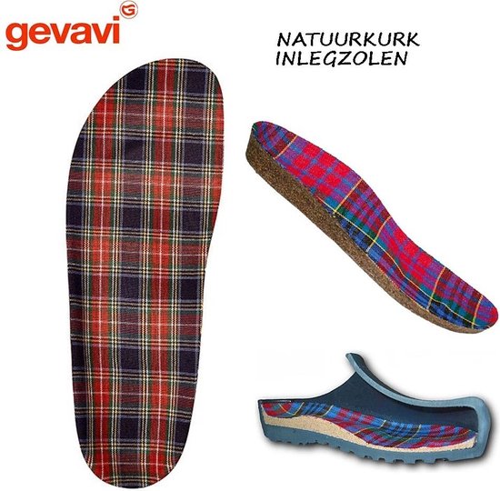 Meerdere Gevavi inlegzolen met een geruit patroon.
