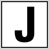 Letter sticker A-Z, per stuk Letter J 100 x 100 mm