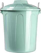 Poubelles/poubelles plastique vert menthe 21 litres avec couvercle - Poubelles/poubelles - Bureau/cuisine