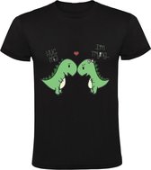 Hug me im trying Heren T-shirt - dino - dinosaurus - oertijd - knuffel - prehistorie - prehistorisch