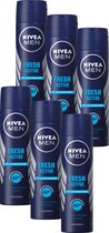 NIVEA Men Fresh Active - 150 ml - Deodorant Spray - 6 st - Voordeelverpakking