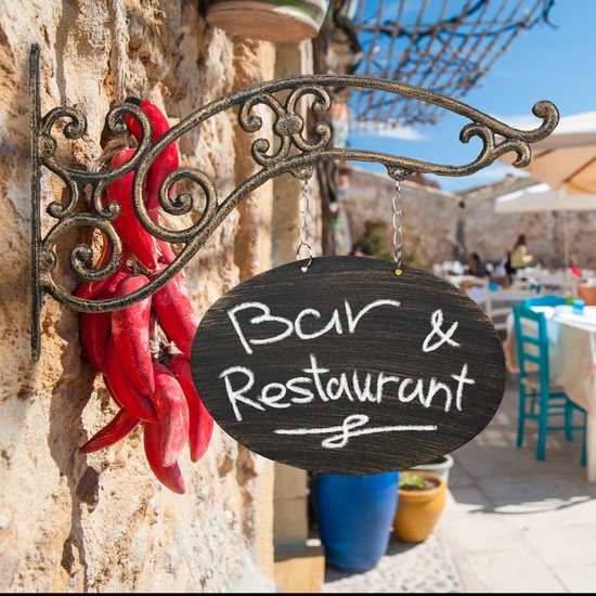 Enseigne en fonte Relaxdays - enseigne de bienvenue nostalgique - enseigne de boutique vintage - façade