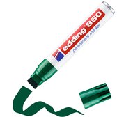 edding 850 Marqueur permanent - vert - 1 stylo - pointe biseautée 5-15 mm - pour des marquages larges - sèche vite, résiste à l'eau et aux frottements - pour carton, plastique, bois, métal, verre