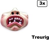 3x Demi-masque joues potelées avec dents tristes - Fête à thème Carnaval parade fun party festival