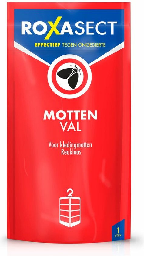 Roxasect Mottenval Val - Voor kledingmotten - Lokt en doodt mannelijke kledingmotten - Langdurige werking - Ongedierteval - 1 stuk