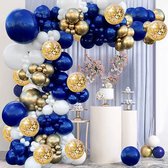Ballonnenboog Goud night blue - 131-delig ballonnenpakket Goud / night blue - Babyshower feestversiering, Decoratie, Ballonnenboog verjaardag - Huwelijk - Pensioen versiering - Geslaagd versiering - Ballonnen pilaar