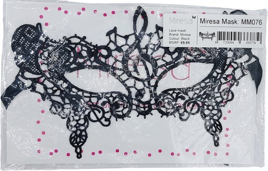 Miresa Masker Mm076 Open Oogmasker Vlinder Sexy Zwart Kant Bol 3164