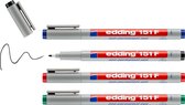 edding 151 F stylo non-permanent - noir - 1 stylo - plume ronde 0,6 mm - stylo pour écrire sur le verre, le plastique, les films et les surfaces lisses - séchage rapide, peut être corrigé à l'eau