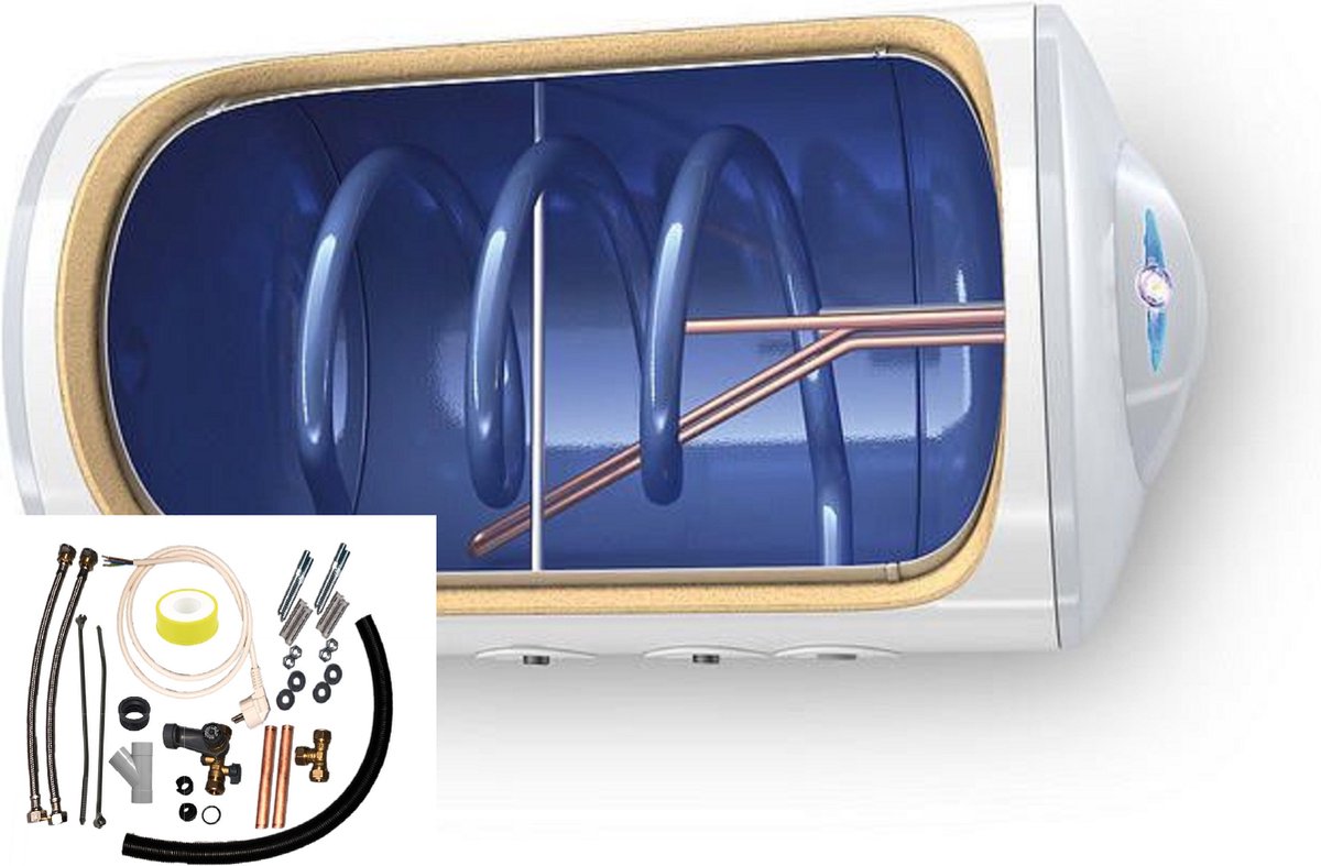 Elektrische boiler met warmtewisselaar inclusief montage set 80 L, Tesy