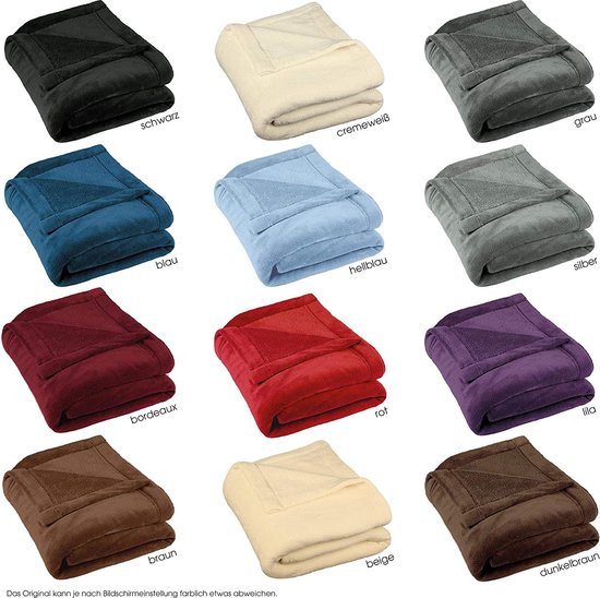 CelinaTex Wollige knuffeldeken 150 x 200 cm donkerbruin deken bank woondeken zacht microvezel fleece Oeko-Tex tv-deken