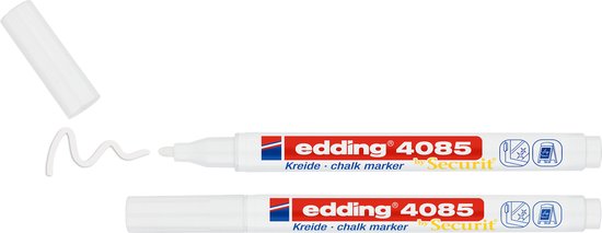 Foto: Edding 4085 2 krijtmarker blister wit 2 stuks 1 2mm