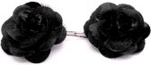 2 roosjes klein met schuifspeld zwart