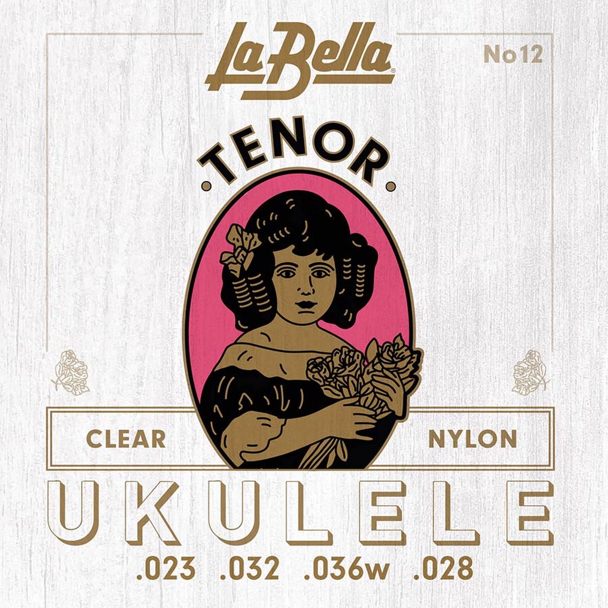 La Bella L-12 Acoustic Folk Tenor Ukulele Snarenset – Clear Nylon