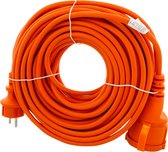 Exin Verlengsnoer - 20 meter -  2 x 1,5mm² - IP44 Spatwaterdicht - Oranje