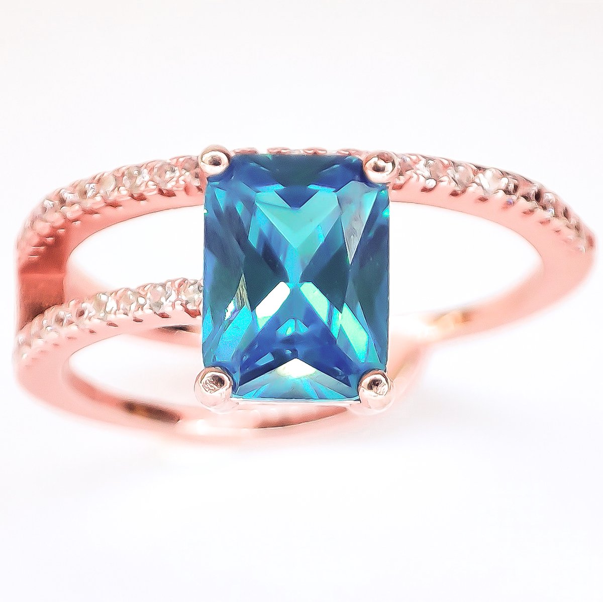 PROMETIDA / Turquoise ring/ zilveren ring / dames ring / rose goud kleur /valentijnsdag kado / cadeau dames / unieque ring / maat 52 / 6 zie filmpje