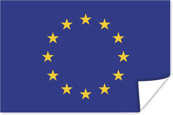 Poster Vlag - Europese Vlag - Europa - 30x20 cm