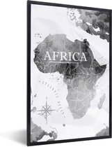 Fotolijst incl. Poster - Wereldkaart - Afrika - Verf - 60x90 cm - Posterlijst