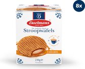 Daelmans Stroopwafels - Doos met 8 cube doosjes - 8 Stroopwafels per cube doosje (64 koeken)