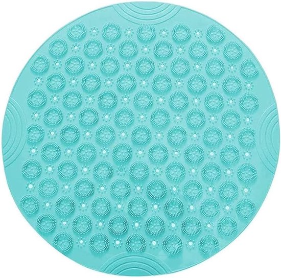 Ronde Loofah Douchemat 80cm - Antislip PVC Badmat Met Afvoer, Sneldrogend & Voetmassage Voor Veilige Badkamer