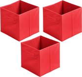 Urban Living Opbergmand/kastmand Square Box - 6x - karton/kunststof - 29 liter - rood - 31 x 31 x 31 cm - Vakkenkast manden