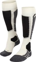 FALKE SK2 Wool Skisokken anti blaren, medium padding merinowol wintersportsokken dames wit - Maat 43-44