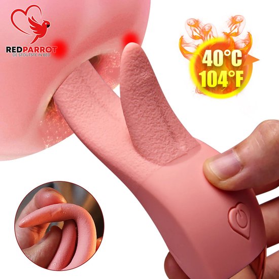 Foto: Tong vibrator double pleasure verwarmd dubbele tong hevig genot g spot en clitoris zeer realistisch beffen voor haar