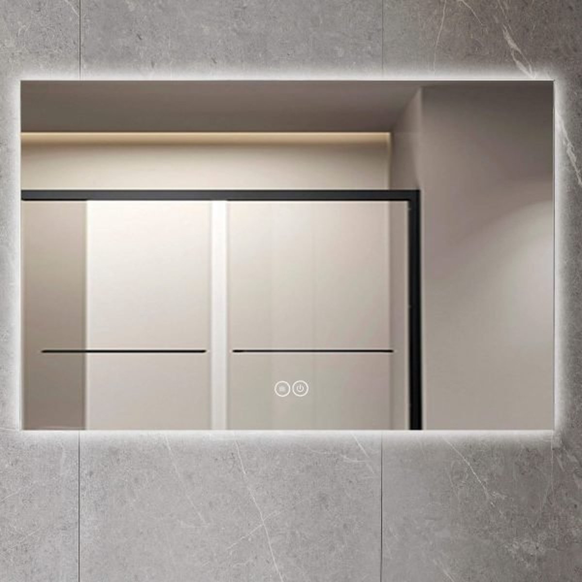 Vestland - LED Rechthoekige Badkamerspiegel - Anti-condens - 3 LED standen - 100 (B) x 60 (H) CM