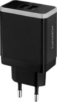 Mobiparts Universele Oplader - 12W/2.A - Smart IC - 2 USB aansluitingen - Geschikt voor o.a. Apple en Samsung - Zwart