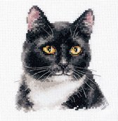 Borduurpakket ALISA - BLACK CAT - telpatroon om zelf te borduren