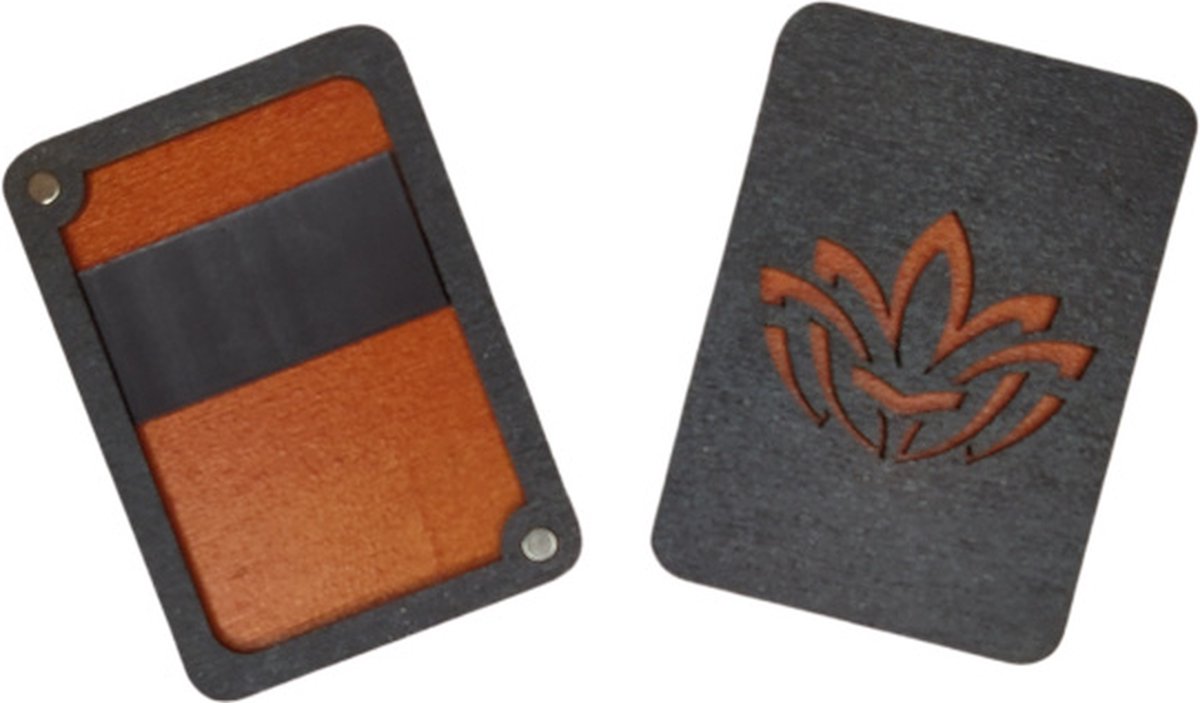 Houten Naaldenopberger met magneet Oranje LOTUS