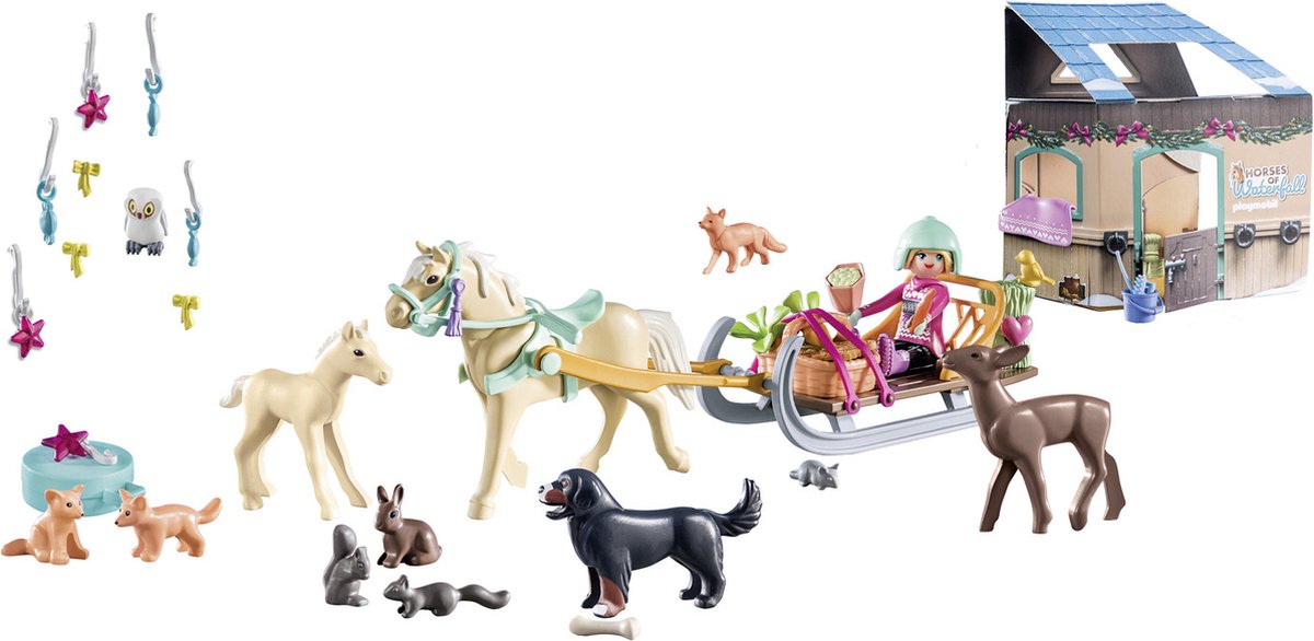 PLAYMOBIL Adventskalender Paarden: kerst sleerit - 71345 — afbeelding 4