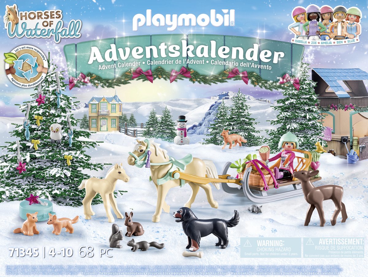 PLAYMOBIL Adventskalender Paarden: kerst sleerit - 71345 — afbeelding 3