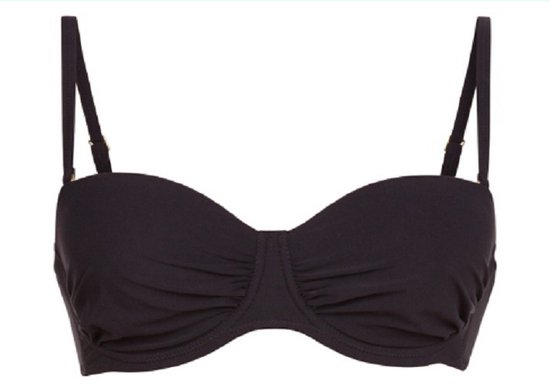 Rosa Faia - Cosima - bandeau - beugel bikini top zwart - maat 75E