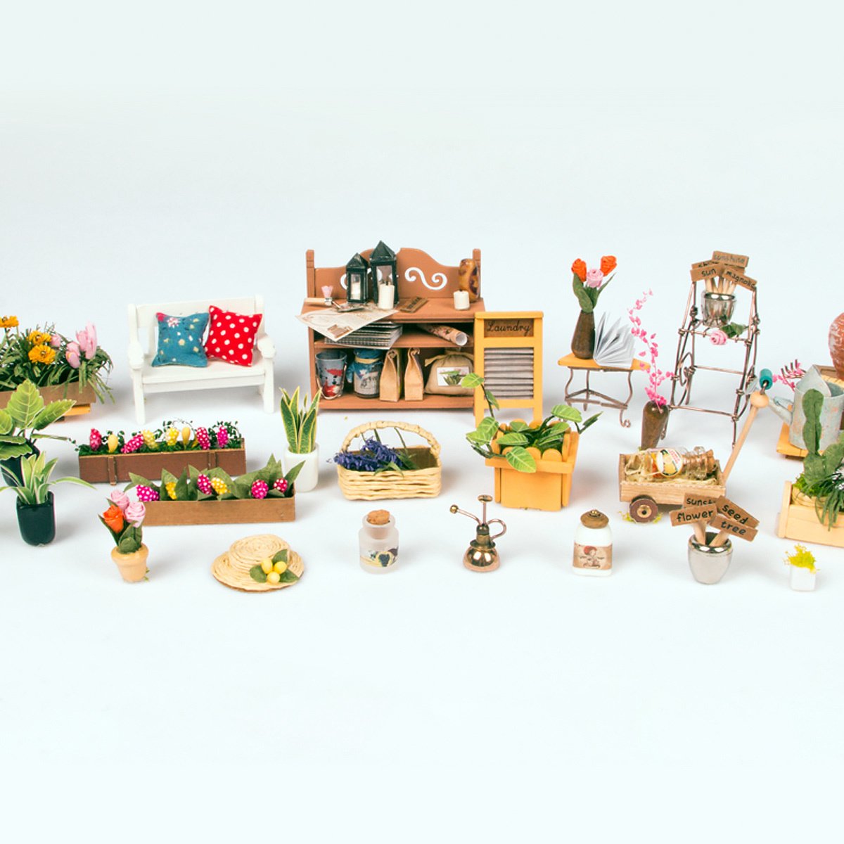 Robotime - DIY Dollhouse Kit-Miller's Garden - Houten Bouwpakket — afbeelding 11