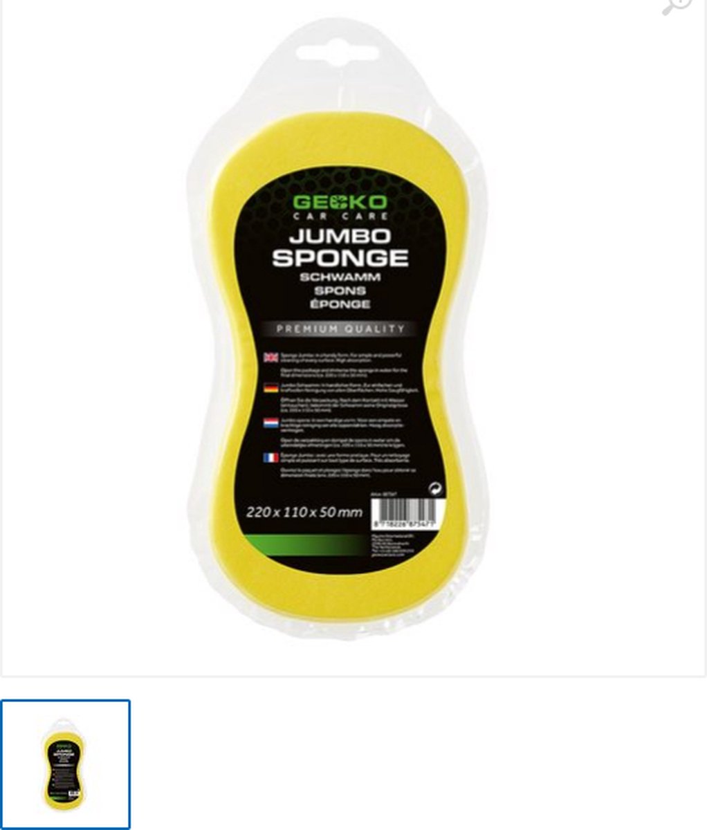 Gecko Spons Jumbo 220x110x50mm vacuum verpakt