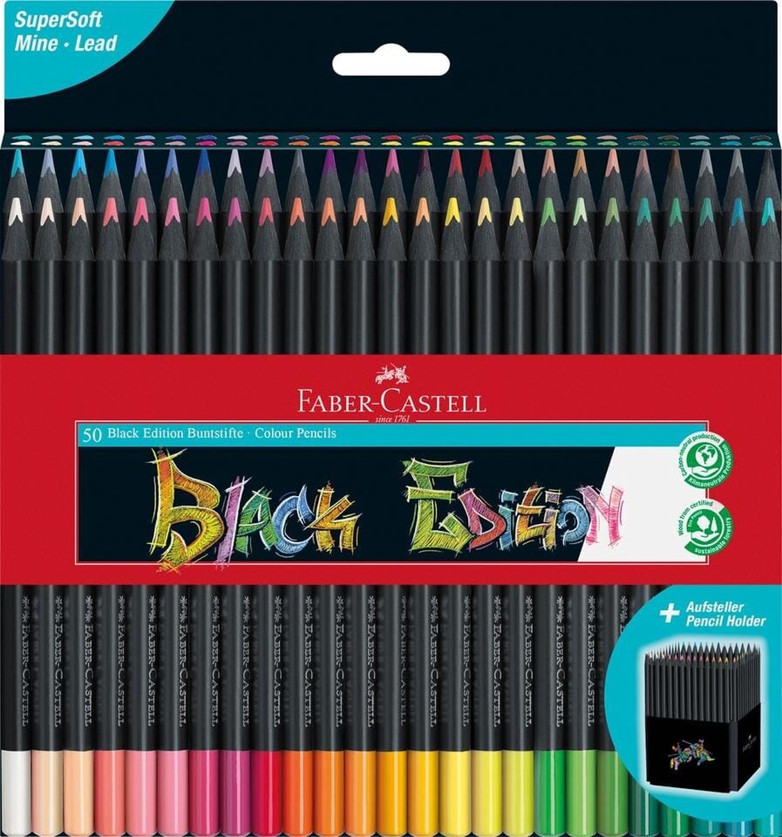 Faber-Castell kleurpotloden - Black Edition - 50 stuks - FC-116450 — cadeau in Hobby - foto 5