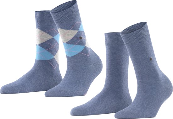 Burlington Everyday 2-Pack One size katoen multipack sokken dames blauw - Maat 36-41