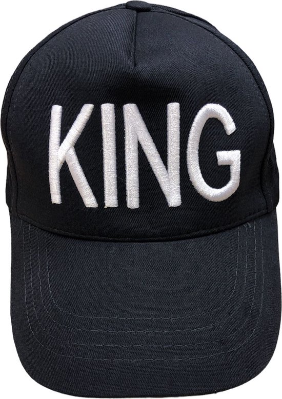 SOCKSTON 'Dad Hat - Baseball Cap'- Honkbalpet- Baseball Hat- Verstelbaar - Volwassenen- One Size- Vaderdag Cadeau- Donker Grijs met wit "KING" tekst